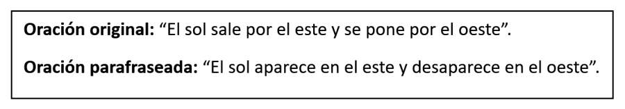 Parafraseo directo Ejemplo
